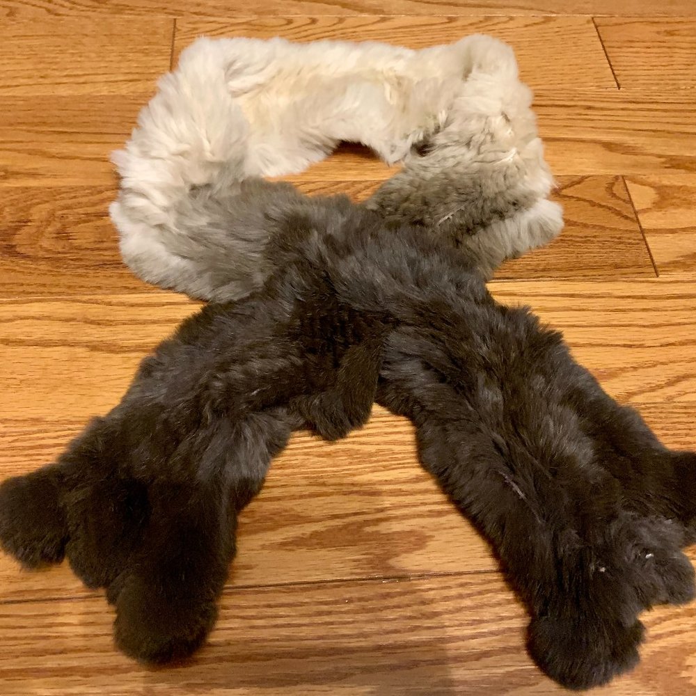 ❄️ Genuine Rabbit Fur Knitted Scarf NWOT - Picture 3 of 6